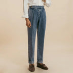 Organic Cotton Pleated Jeans