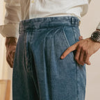 Organic Cotton Pleated Jeans