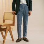 Organic Cotton Pleated Jeans