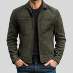 Slim-Fit Zip Biker Leather Jacket