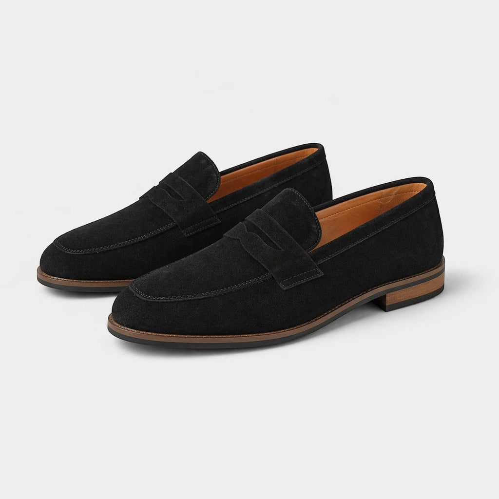 Suede Penny Loafers – Men's Slip-On Shoes - Secranzo