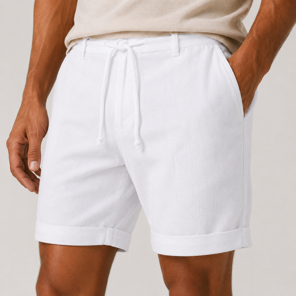 Linen Blend Tailored Shorts