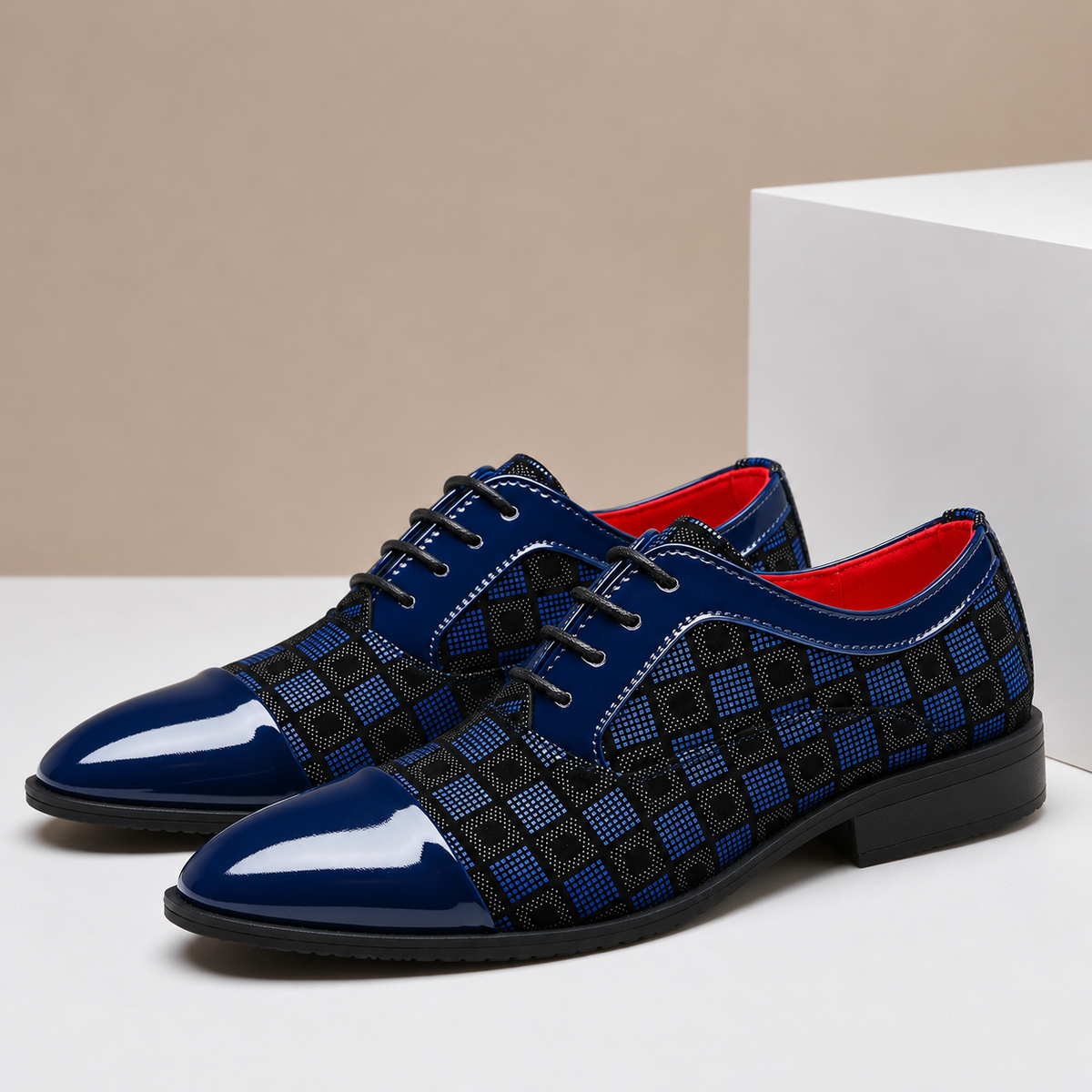 Textured Leather Lace-Up Dress Shoe