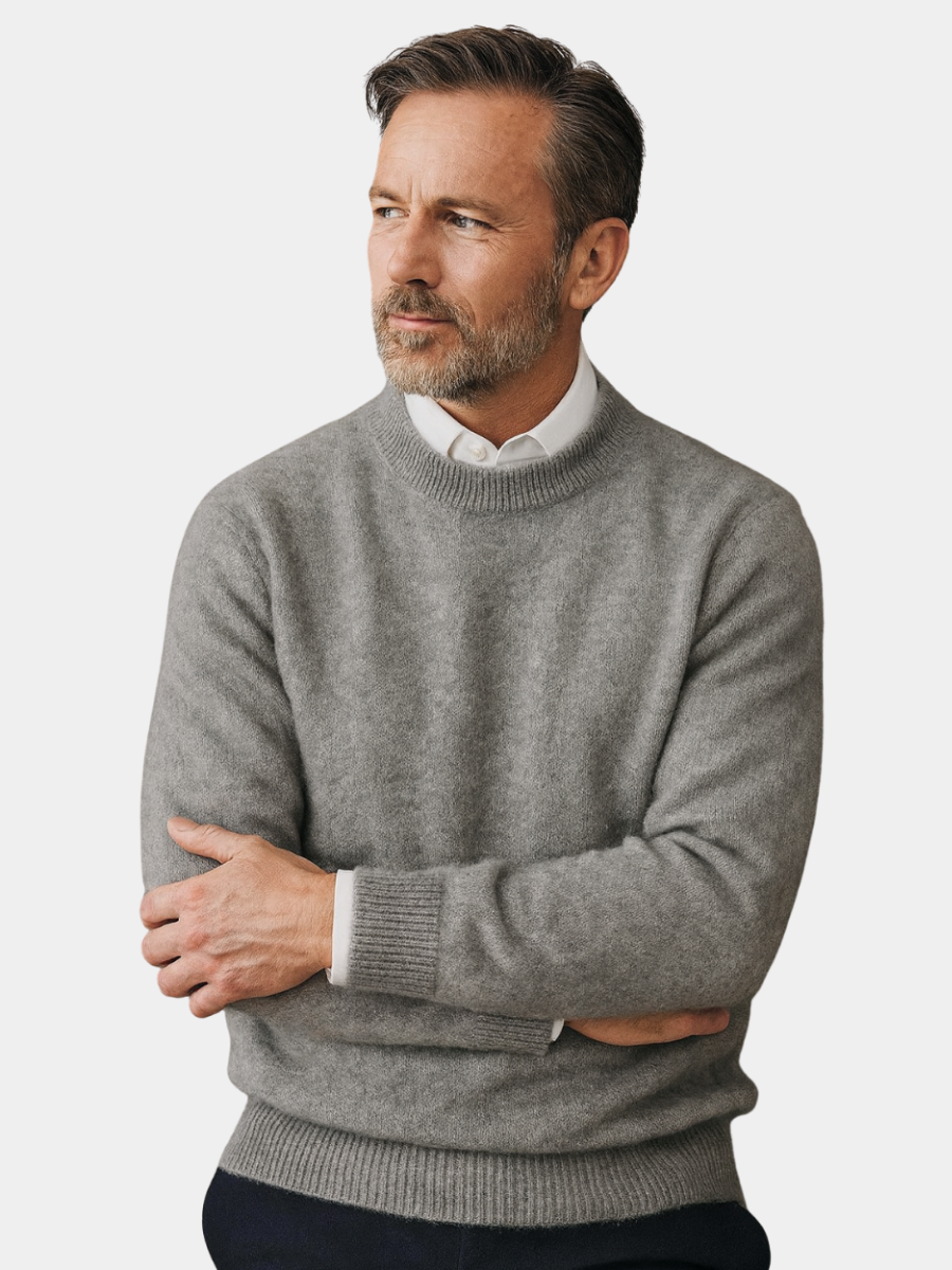 Cashmere-Knit Crew Neck Sweater