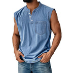 Vintage Washed Henley Tank Top