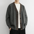 Twisted Cable Deep V-Neck Cardigan
