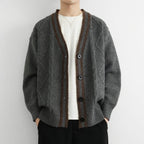 Twisted Cable Deep V-Neck Cardigan