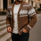 Fair Isle Zigzag Shawl Cardigan