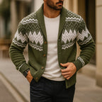 Fair Isle Zigzag Shawl Cardigan