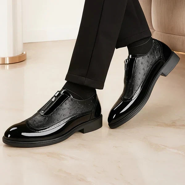 Ostrich Leather Zip Oxford