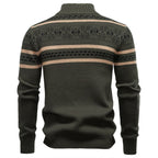 Nordic Pattern Zip Knit Sweater