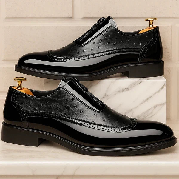 Ostrich Leather Zip Oxford