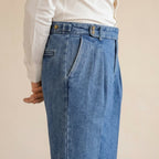 Organic Cotton Pleated Jeans