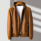 Hooded Slim-Fit Leather Jacket