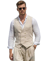 Double-Breasted Linen Waistcoat