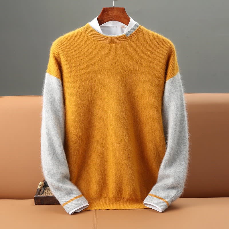 Color Block Cashmere Pullover