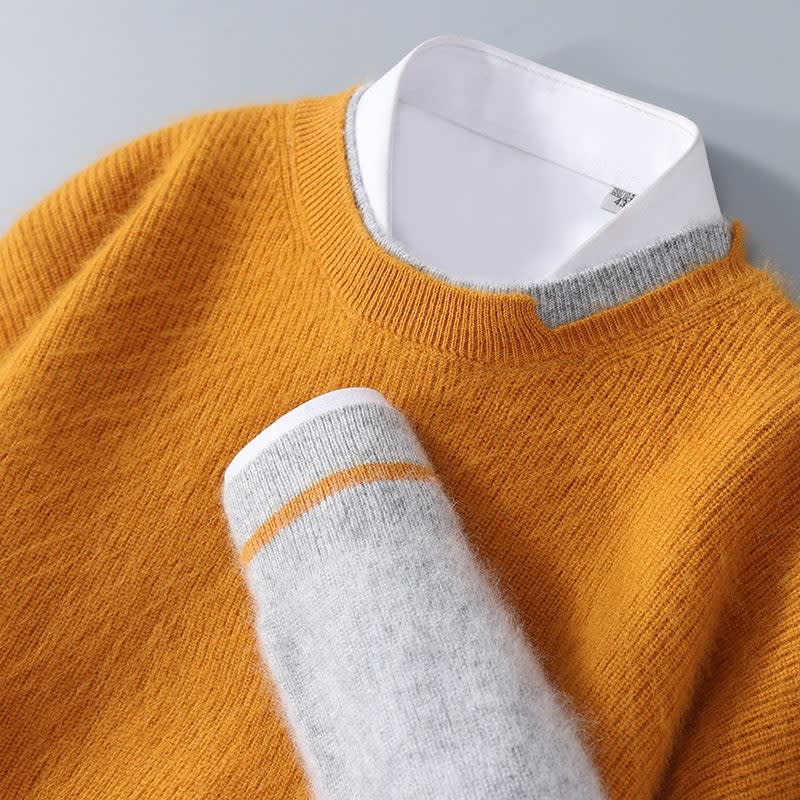 Color Block Cashmere Pullover