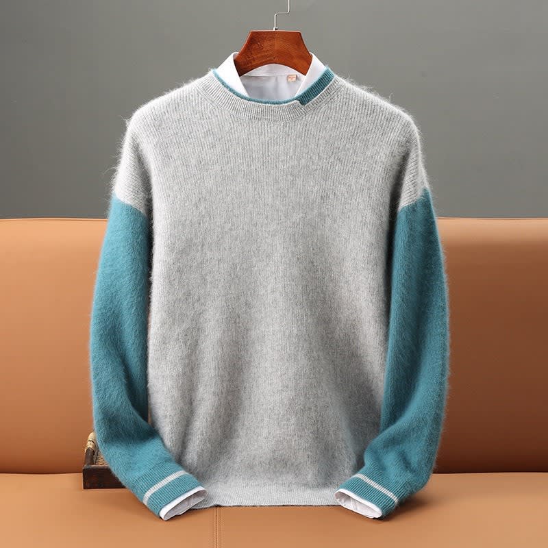 Color Block Cashmere Pullover