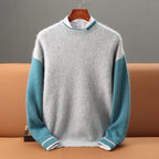 Color Block Cashmere Pullover
