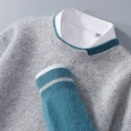 Color Block Cashmere Pullover
