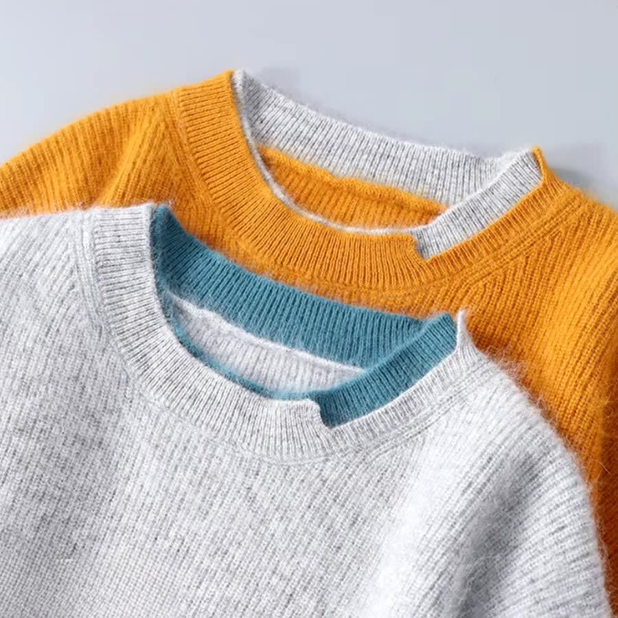 Color Block Cashmere Pullover