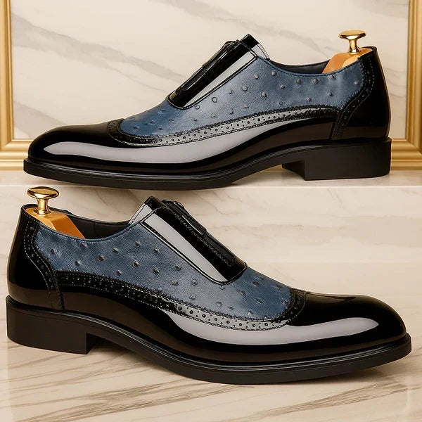 Ostrich Leather Zip Oxford