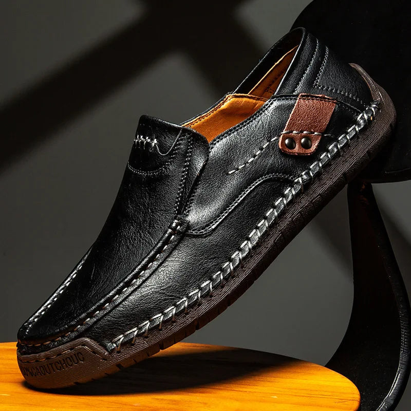 Padded Leather Slip-On Loafers