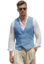 Double-Breasted Linen Waistcoat