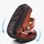 Closed-Toe Leather Footbed Sandals