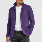 Ribbed Stand-Collar Cardigan