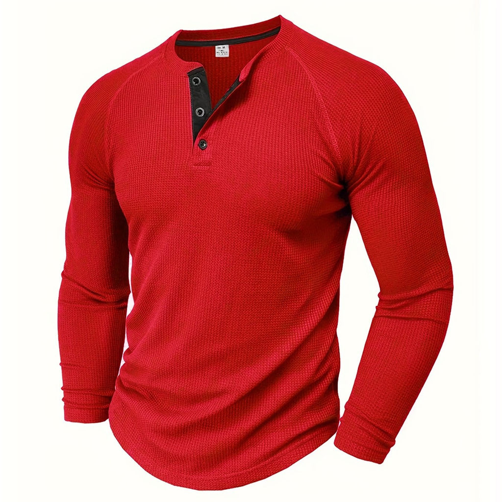 Textured Henley Short-Sleeve Tee