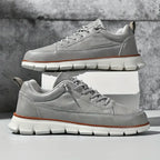 Men's Cushioned Leather Lace-Up Sneakers
