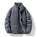 High-Collar Corduroy Puffer Jacket