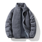 High-Collar Corduroy Puffer Jacket