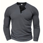 Textured Henley Short-Sleeve Tee