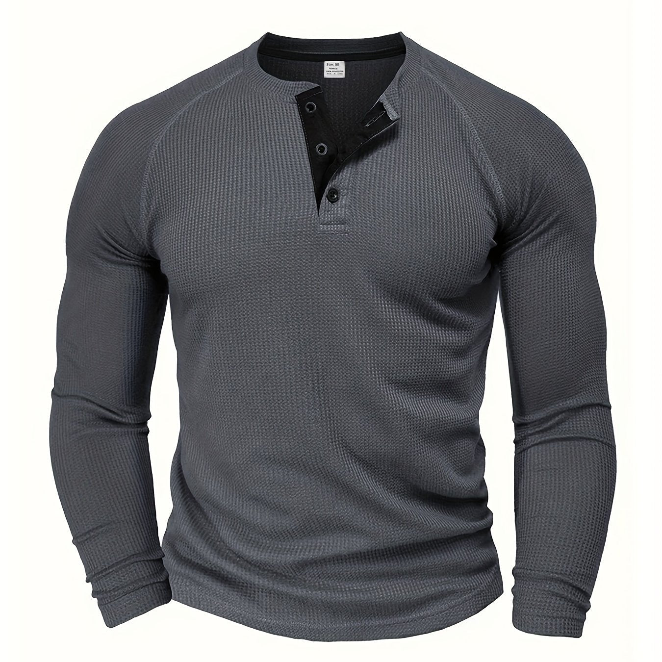 Textured Henley Short-Sleeve Tee