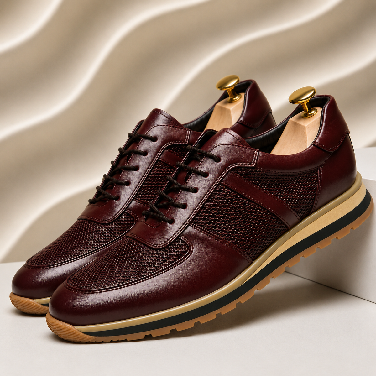 Hand-Stitched Leather Dress Sneaker