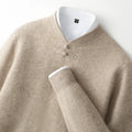 Knot Button Single-Yarn Wool Sweater