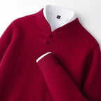 Knot Button Single-Yarn Wool Sweater