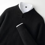Knot Button Single-Yarn Wool Sweater