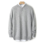 Knot Button Single-Yarn Wool Sweater