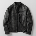 Distressed Leather Biker Jacket