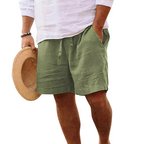 Cotton-Linen Drawstring Shorts