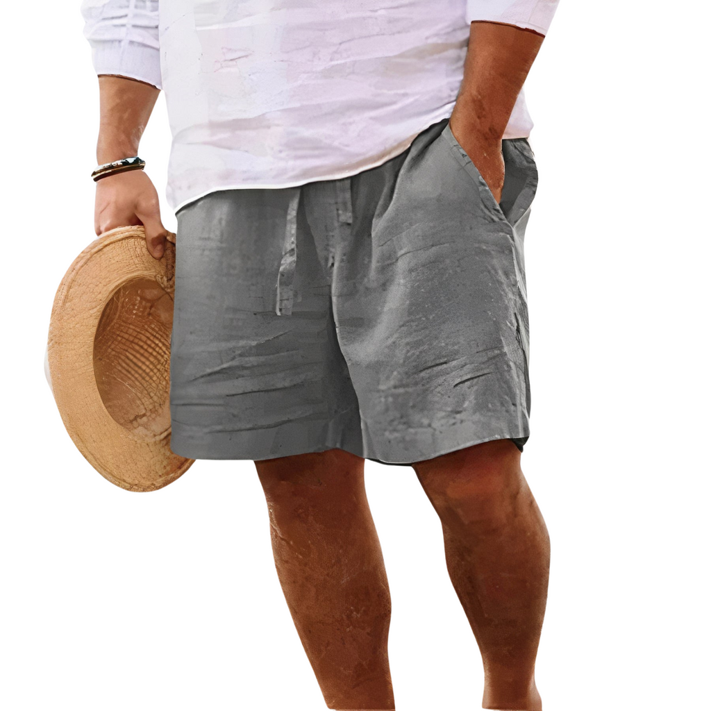 Cotton-Linen Drawstring Shorts