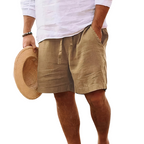 Cotton-Linen Drawstring Shorts