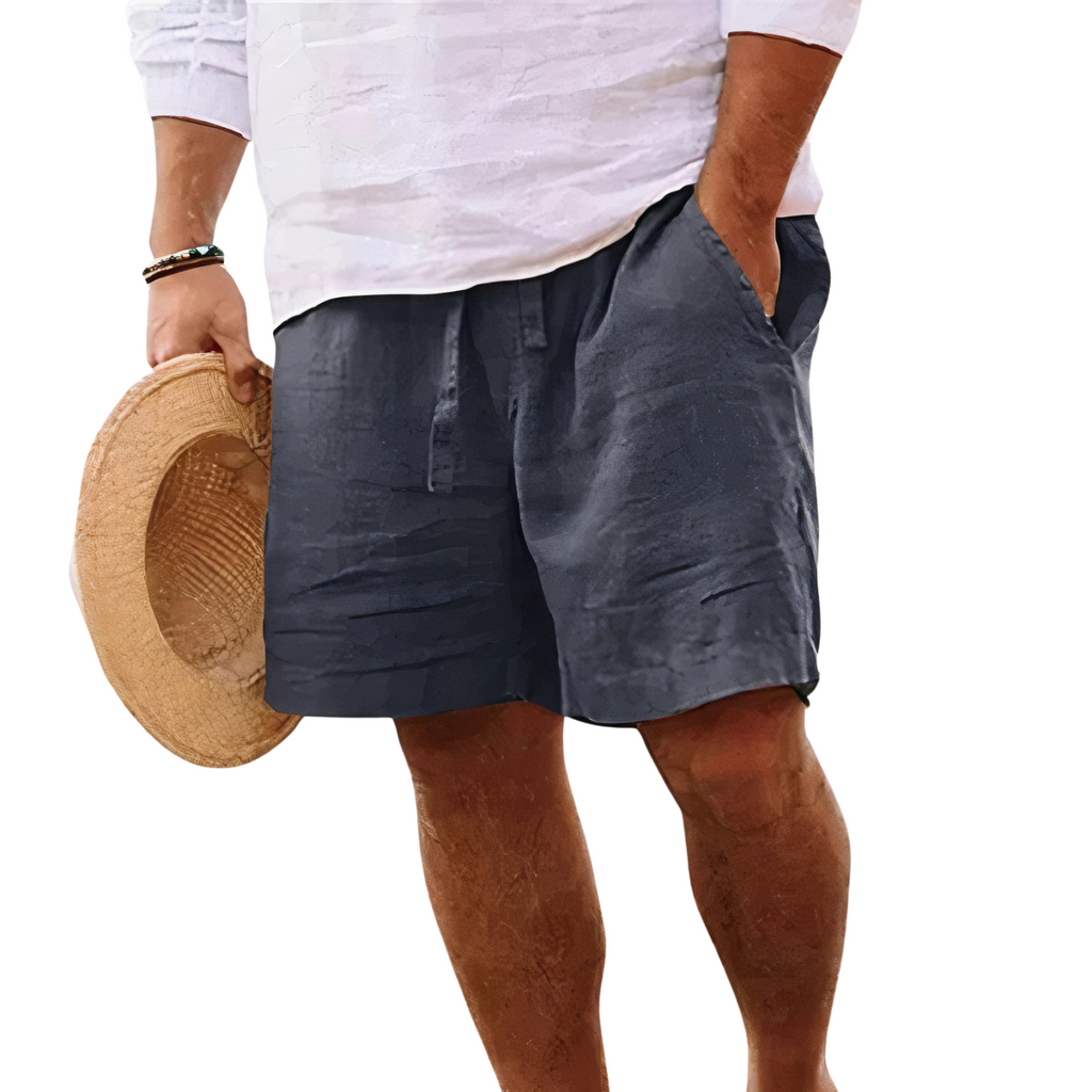 Cotton-Linen Drawstring Shorts