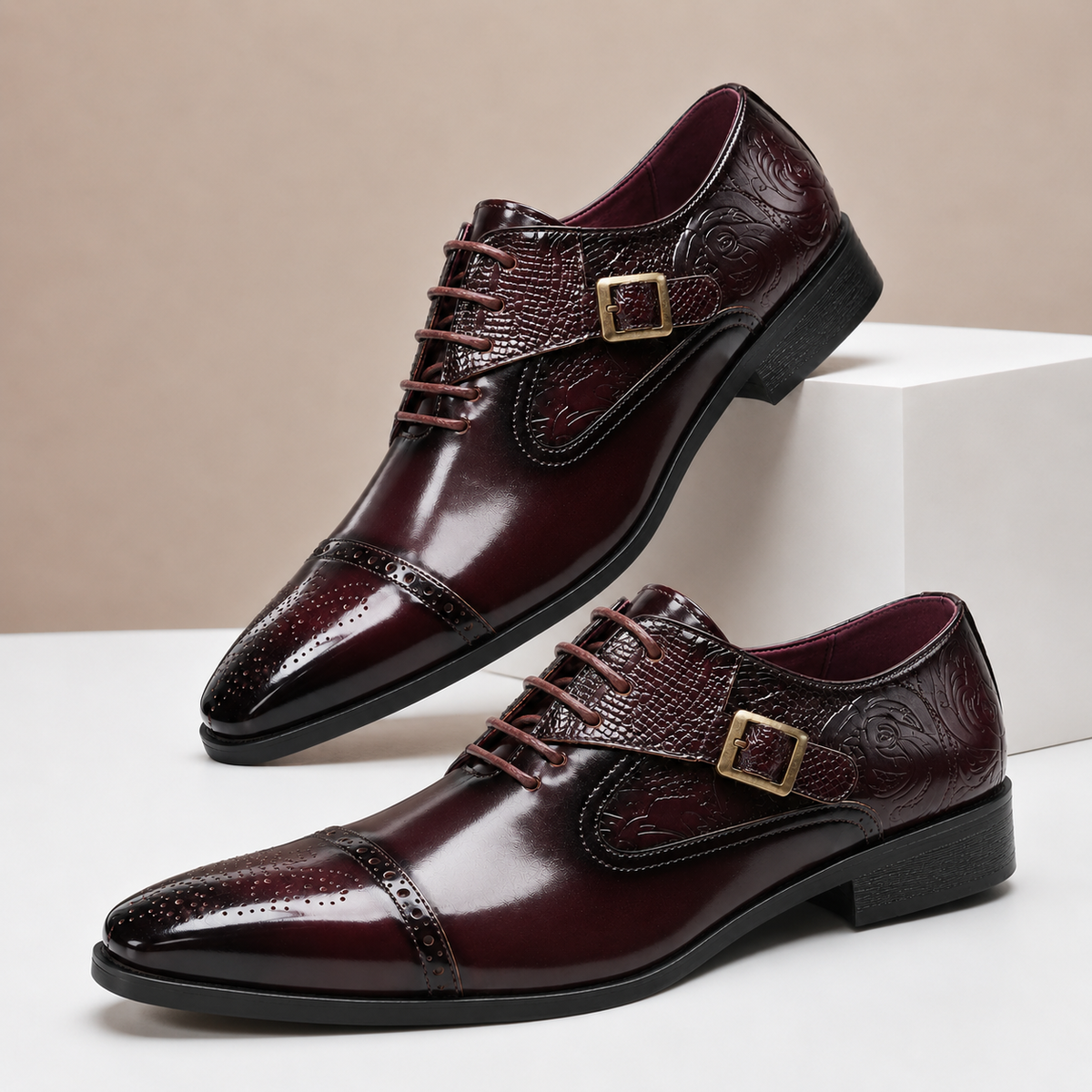 Cap-Toe Leather Dress Shoes
