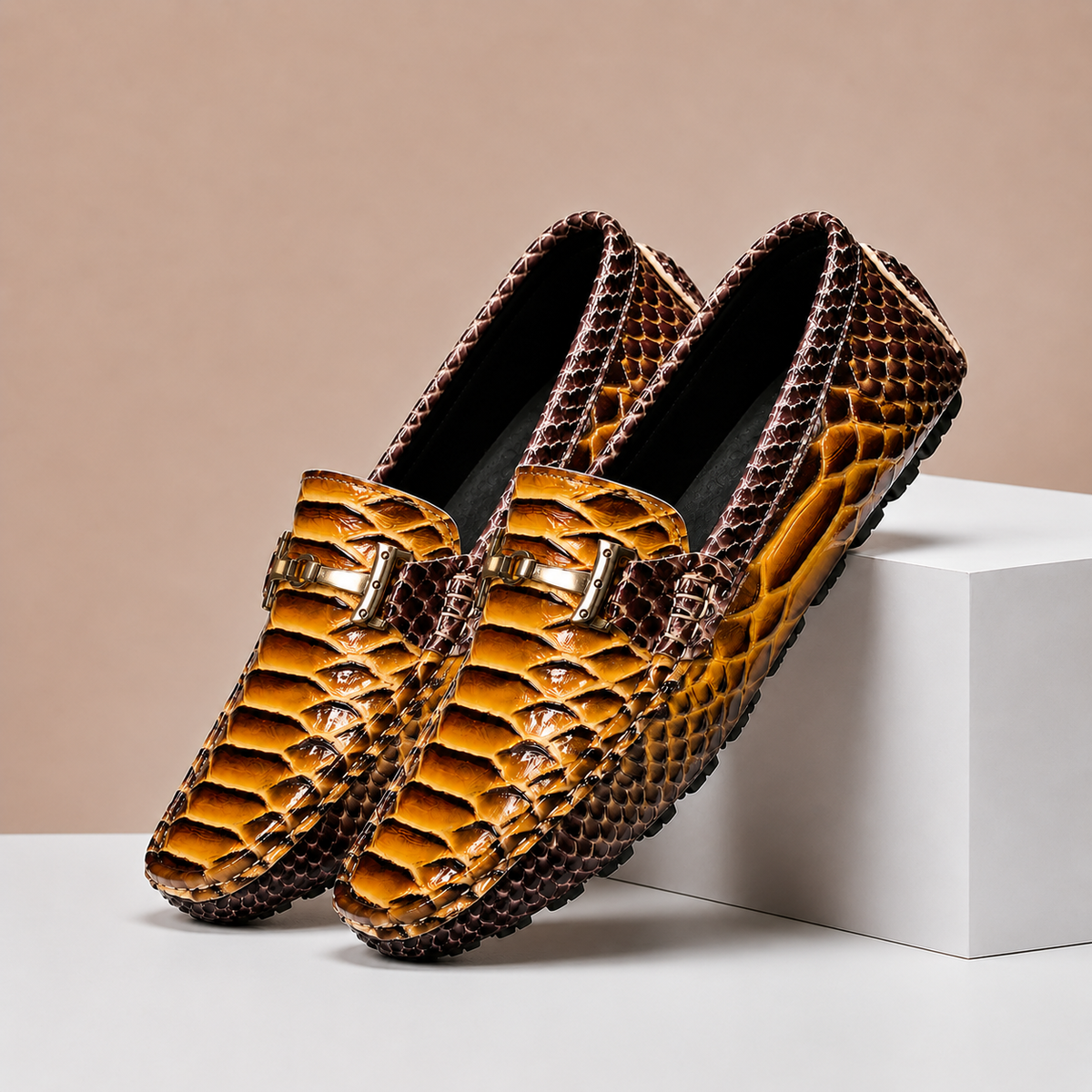 Embossed Leather Comfort Loafer