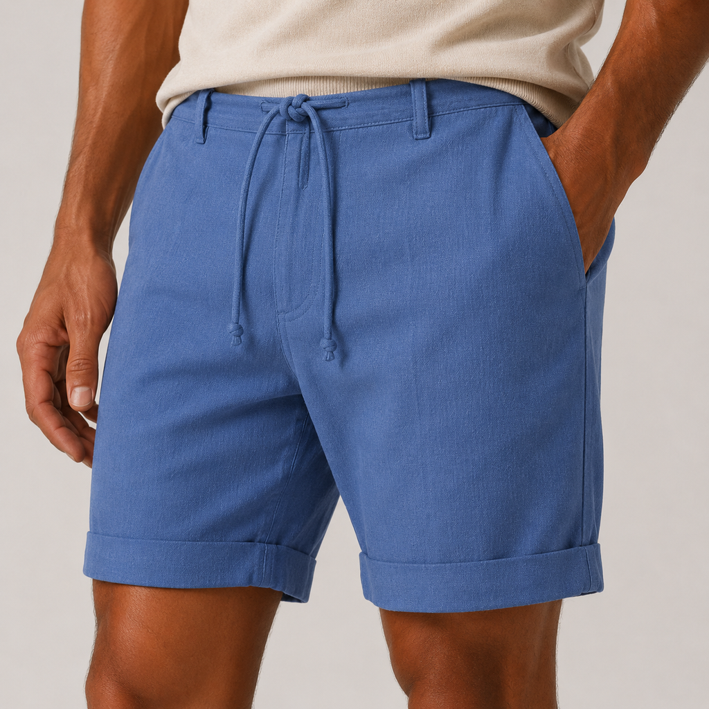 Linen Blend Tailored Shorts