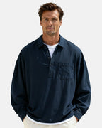 Mandarin Collar Linen Shirt